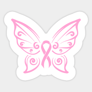 Cancer Awareness Butterfly Ribbon Sticker